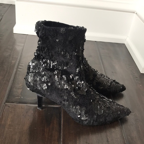 Zara | Shoes | Zara Sequin Velvet Sock 
